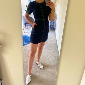 Banana Republic Blue Dress with White Stitching